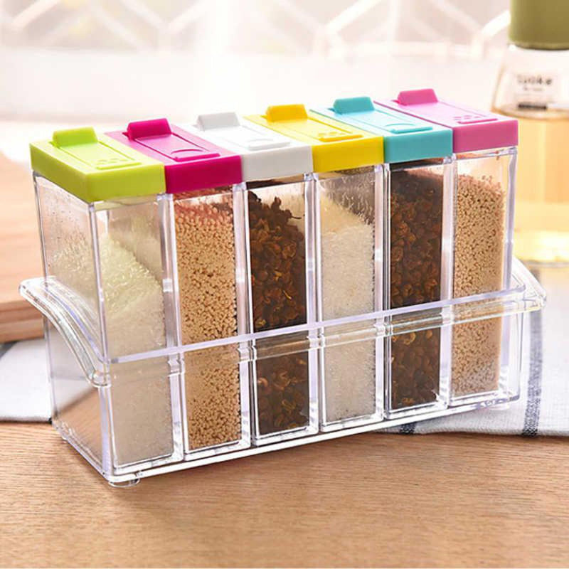 6 PCs Plastic Spice Storage Container