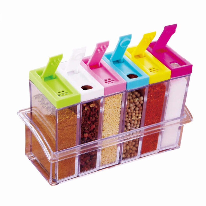 6 PCs Plastic Spice Storage Container