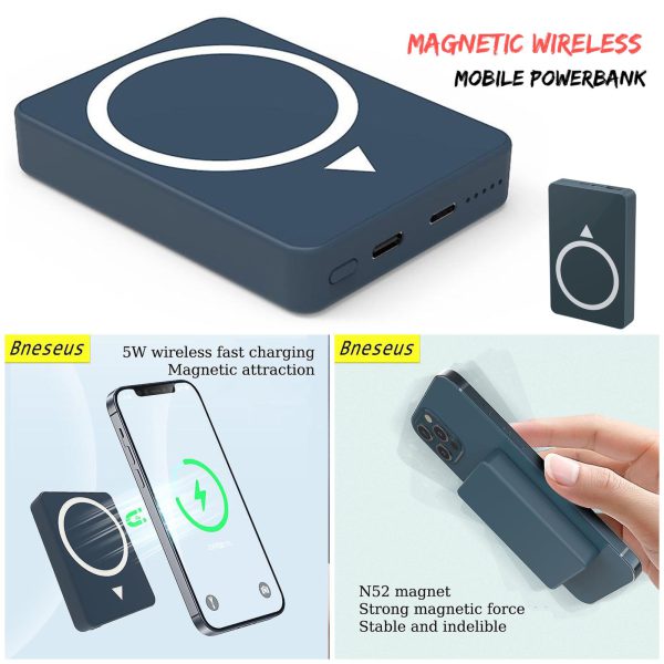 iPhone Wireless Magnetic Power Bank (wireless And Wire Both Options)